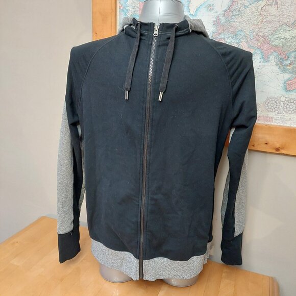 Up Lift Hooded Full Zip Jacket  Black and Grey with Drawstring Men's Lar… - Picture 1 of 12